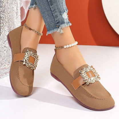 OrthoCare | Crystal Buckle Slip-On Loafers