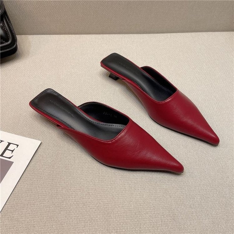 Queniva | Women’s Orthopedic Pointed Toe Mule Heels