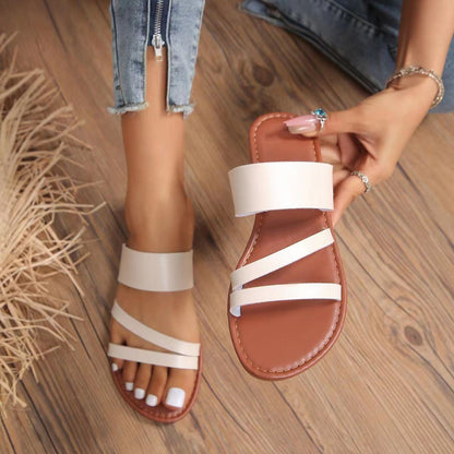 OrthoCare Women’s Strappy Flat Sandals – Lightweight Comfort Slip-On