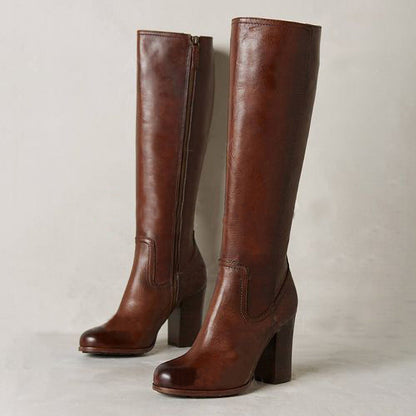 OrthoCare Plus-Size Boots - Chunky Heel & Zipper