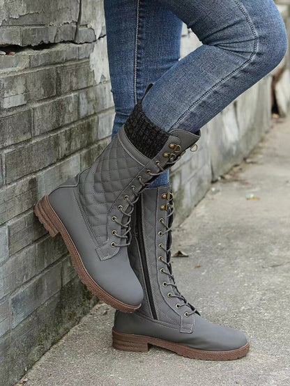 Anna | Orthopedic Quilted Lace-Up Winter Boots