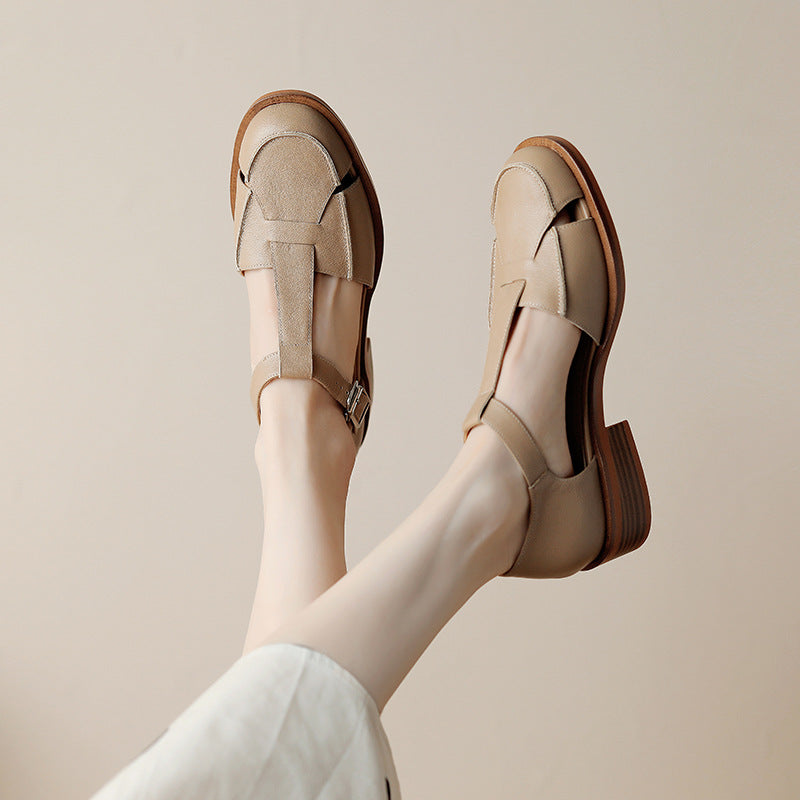OrthoCare Retro Flat Sandals With Hollow Toe Box