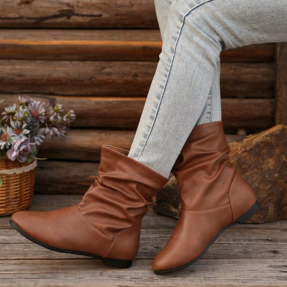 OrthoCare Flat Boots - Slip-On Western Comfort