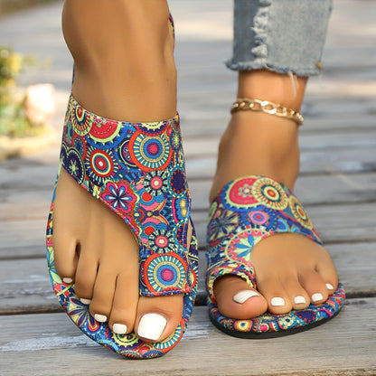 OrthoCare | Bohemian Beaded Toe Ring Flat Sandals