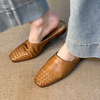 OrthoCare | Woven Toe Slip-On Mule Loafers