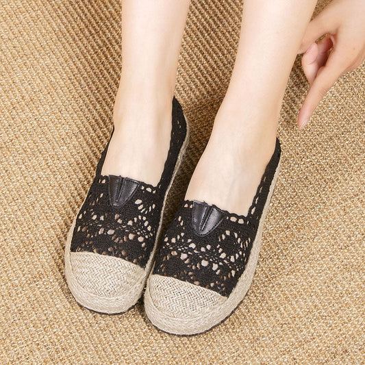 OrthoCare Lace Crochet Espadrille Slip-On Flats