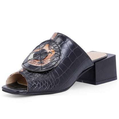 Aelin | Women’s Orthopedic Embellished Block Heel Mule Sandals