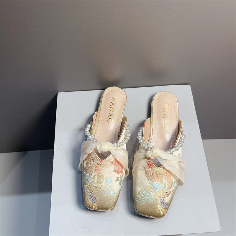 OrthoCare Embroidered Slipper - Square Toe Comfort