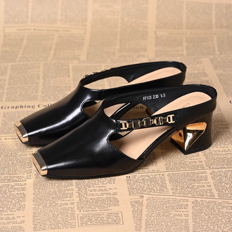 OrthoCare | Square Toe Cutout Mule Heels