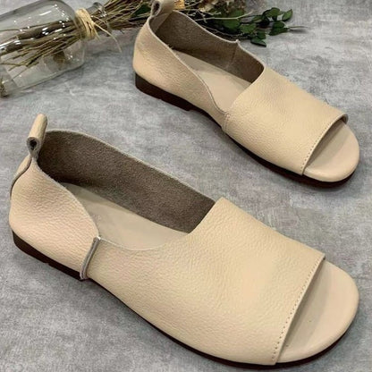 OrthoCare Soft Leather Open-Toe Comfort Shoes