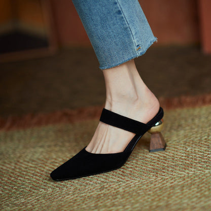 Ailani | Women’s Orthopedic Pointed Toe Mule Block Heel Pumps
