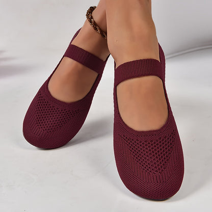 Cameron | Orthopedic Mary Jane Knit Flats – Lightweight Everyday Comfort