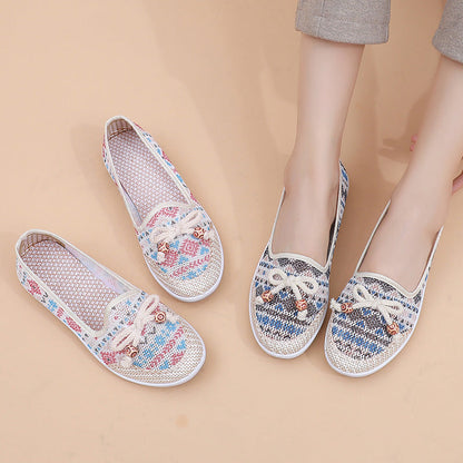 Ione | Women’s Orthopedic Boho Knit Slip-On Flats
