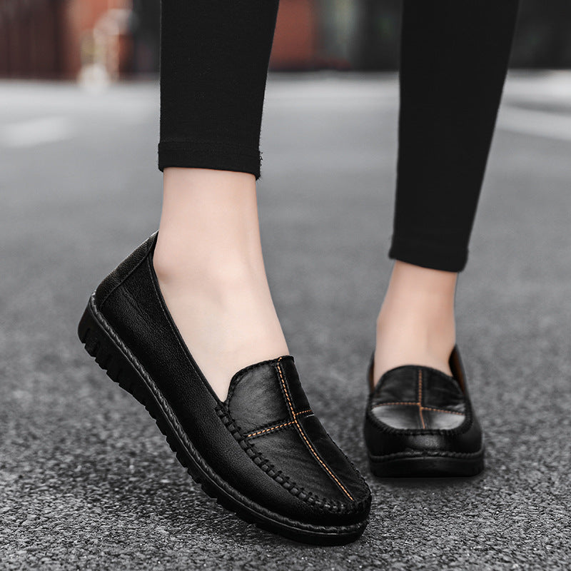 Orthopedic Leather Loafers – Soft Comfort Slip-On Walking Shoes