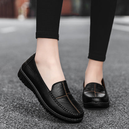 Orthopedic Leather Loafers – Soft Comfort Slip-On Walking Shoes