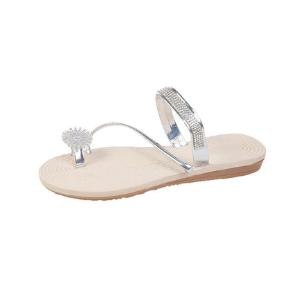 Gardenia | Women’s Orthopedic Rhinestone Toe Ring Flat Sandals