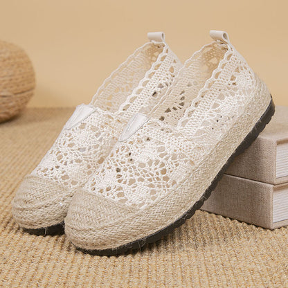 OrthoCare Lace Crochet Espadrille Slip-On Flats