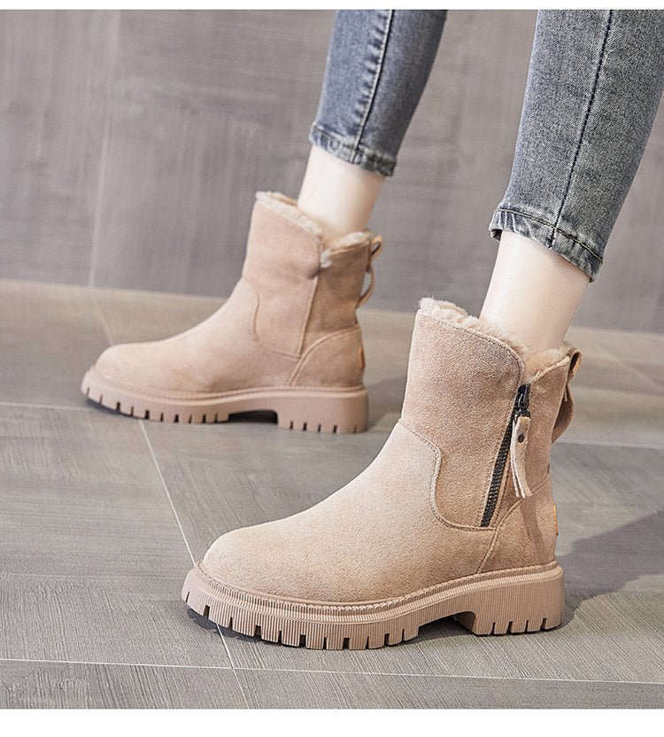 Renee | Orthopedic Side-Zip Fur Suede Chunky Winter Boots