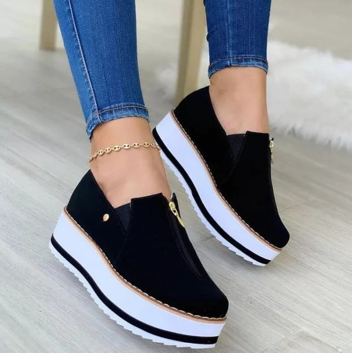 Orthopedic Platform Slip-On Shoes – Cushioned Comfort Lightweight Walking Sneakers