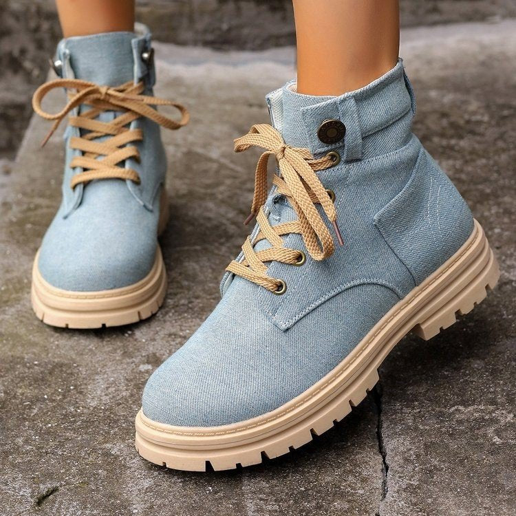 Morgaine | Urban Lace-Up Orthopedic Canvas Ankle Boots