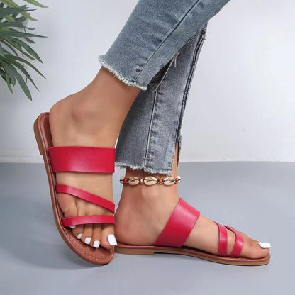 OrthoCare Women’s Strappy Flat Sandals – Lightweight Comfort Slip-On