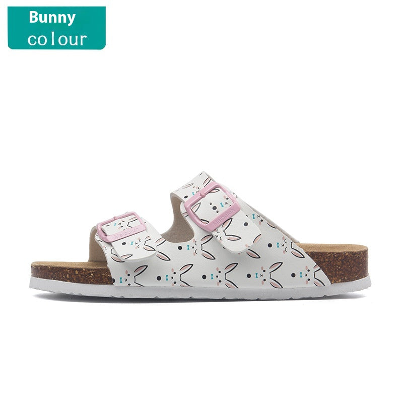 Shailene | Women’s Orthopedic Printed Double Buckle Cork Slide Sandals
