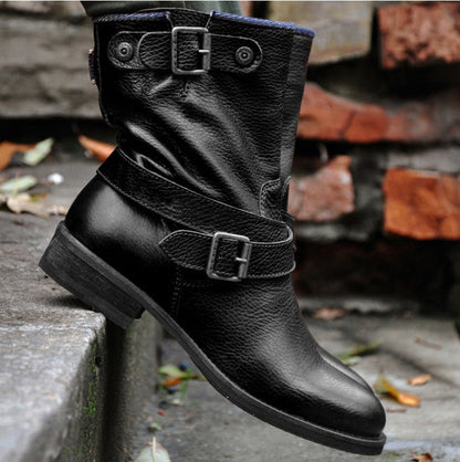 OrthoCare Retro Leather Boots - Slip-On Support
