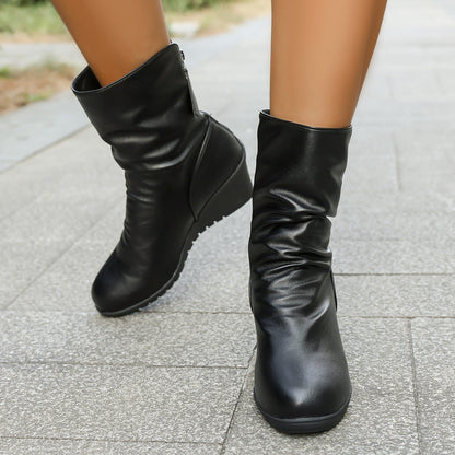OrthoCare Wedge Ankle Boots - Fur-Lined Comfort