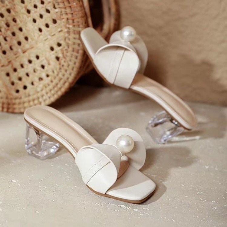 Corisande | Women’s Orthopedic Pearl Clear Heel Slide Sandals