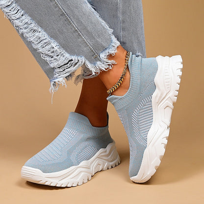 OrthoCare Women’s Knit Slip-On Sneakers – Lightweight Breathable Comfort Shoes