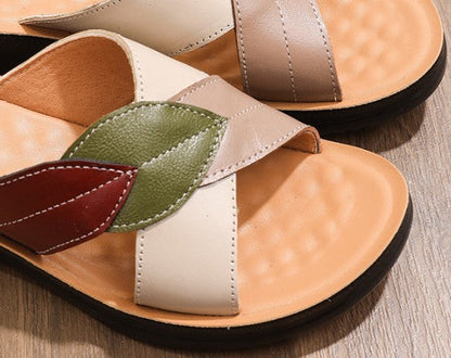 Savella | Women’s Orthopedic Leaf Patchwork Comfort Slide Sandals