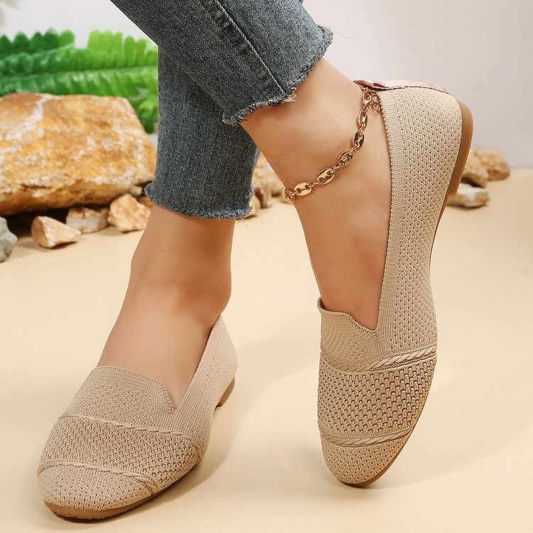OrthoCare Women’s Knit Ballet Flats – Lightweight Breathable Comfort Slip-On Shoes