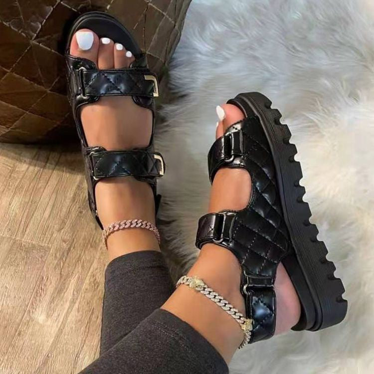 Saphira | Women’s Orthopedic Double Buckle Platform Gladiator Sandals