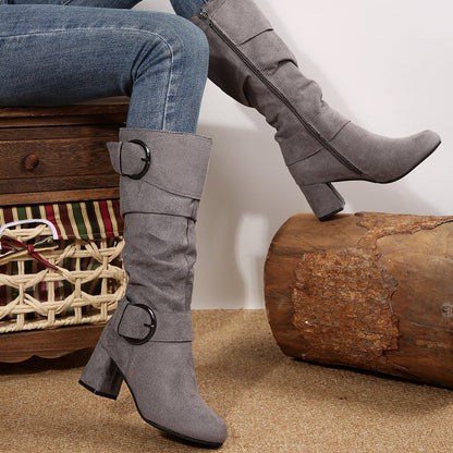 OrthoCare Beltbuckle Boots - Chunky Heel Comfort
