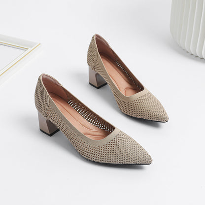 Quincy | Women’s Orthopedic Woven Pointed Toe Block Heel Pumps