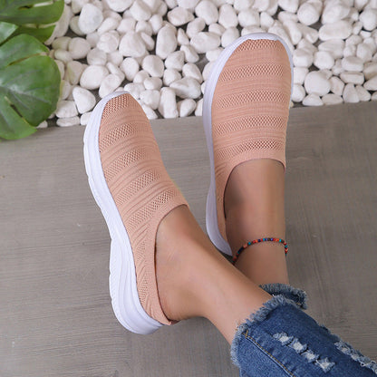 Orthopedic Knit Slip-On Sneakers – Lightweight Breathable Comfort Walking Shoes