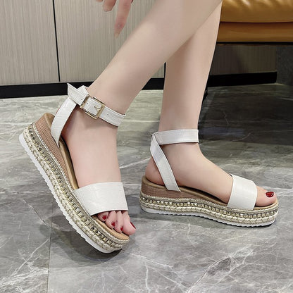 Vaelina | Women’s Orthopedic Snake Print Espadrille Platform Sandals