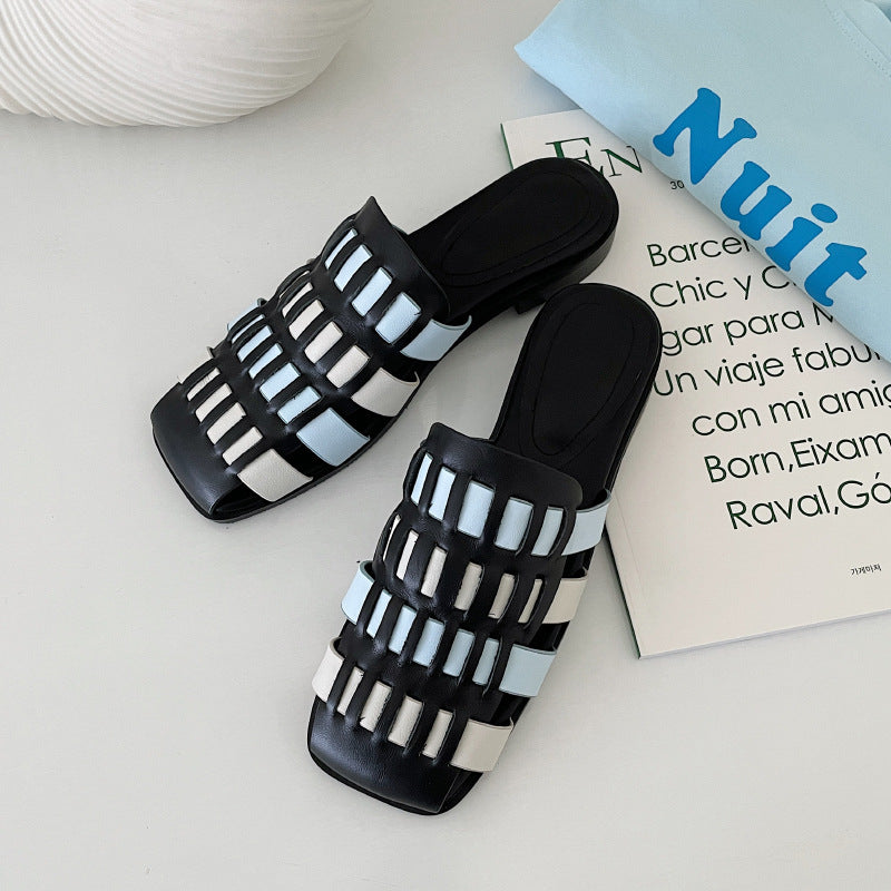 Zarina | Women’s Orthopedic Woven Cutout Slide Sandals