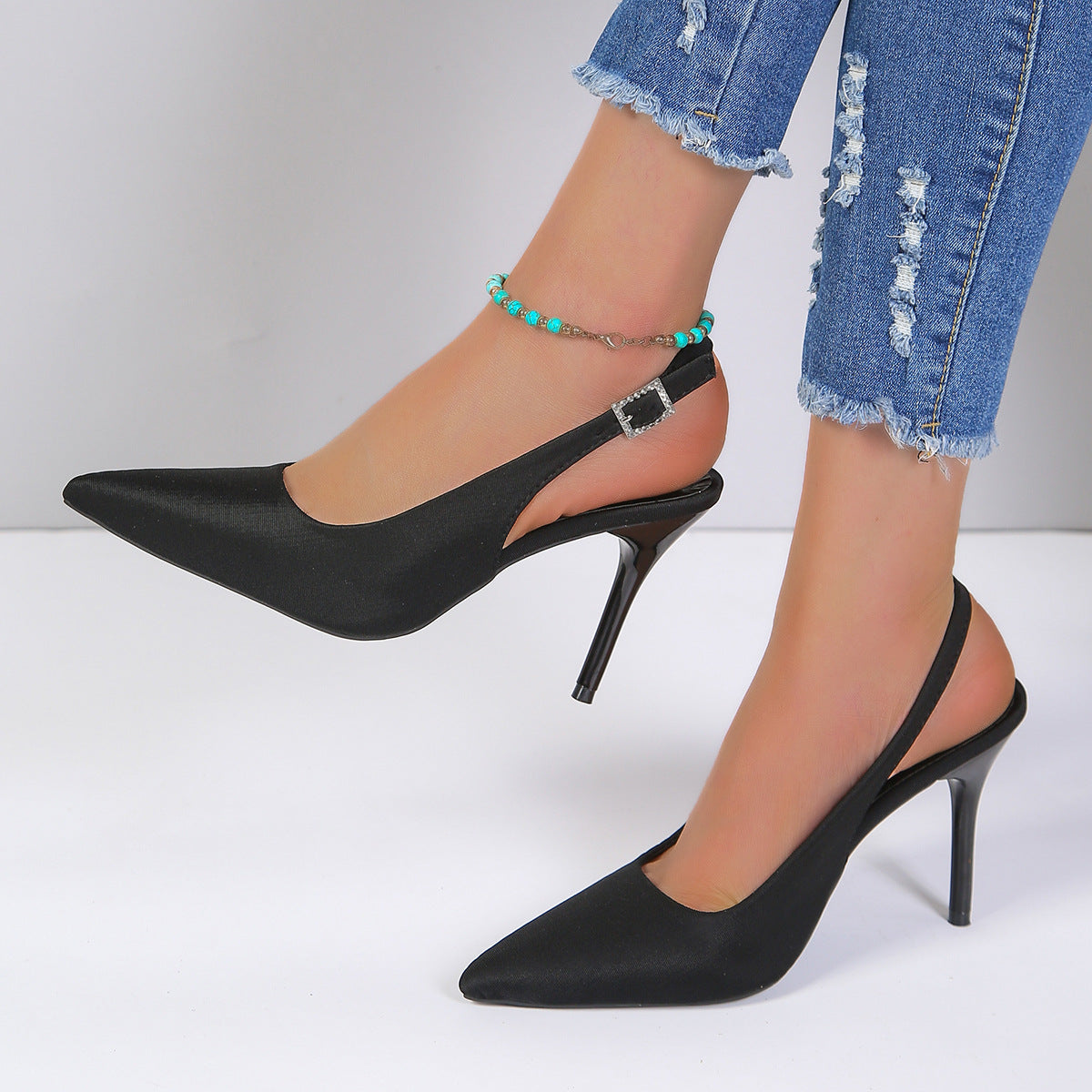 Andrea | Orthopedic Sleek Slingback Stiletto Heels with Pointed Toe