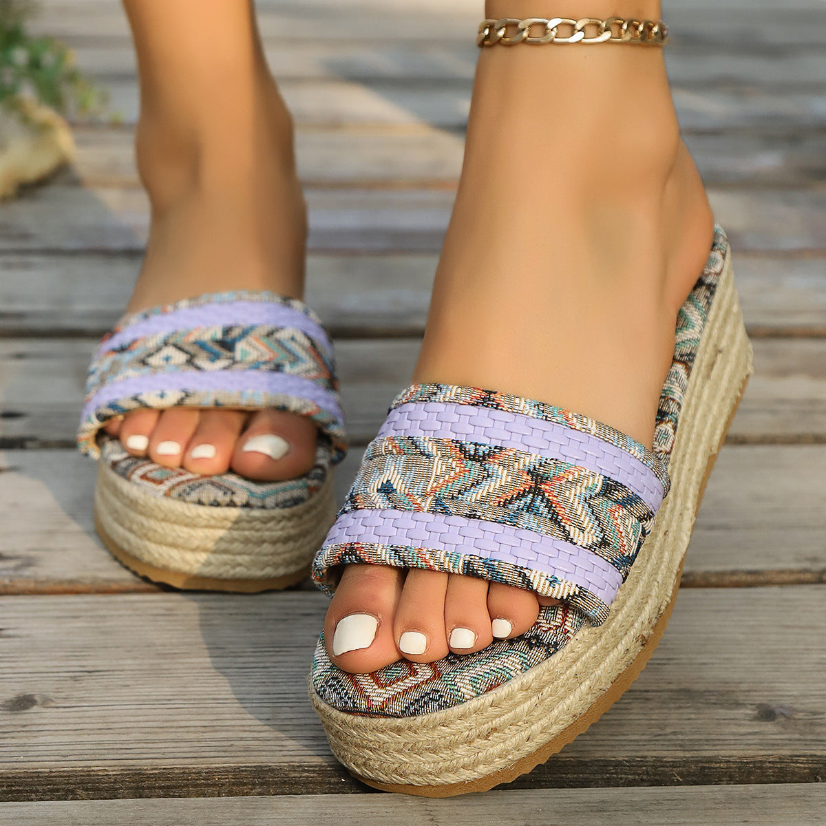 Julisse | Women’s Orthopedic Boho Espadrille Wedge Slides