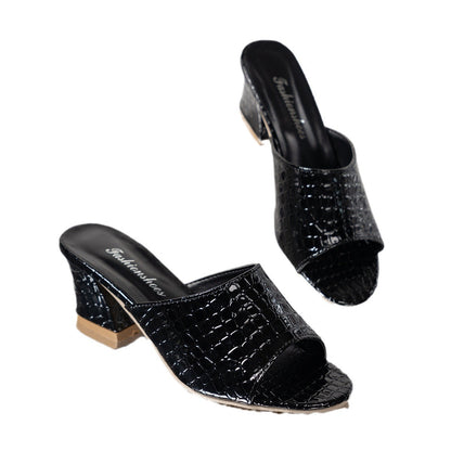 OrthoCare Snake Print Open Heel Sandals - Unique Elegance