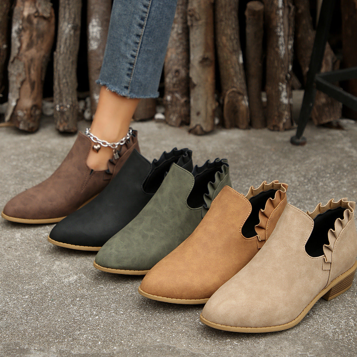 OrthoCare Women's Chunky Heel Pointed Toe Boots