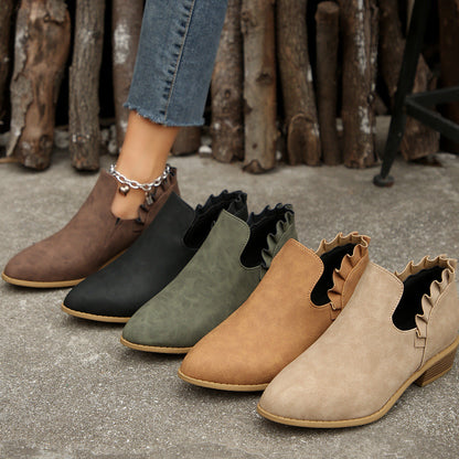 OrthoCare Women's Chunky Heel Pointed Toe Boots