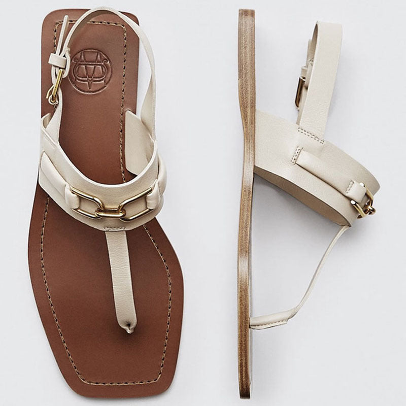 Bodil | Women’s Orthopedic Buckled T-Strap Flat Sandals