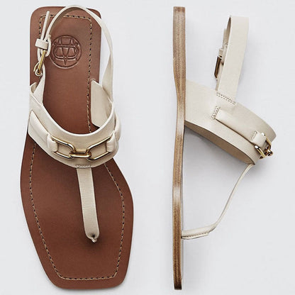 Bodil | Women’s Orthopedic Buckled T-Strap Flat Sandals