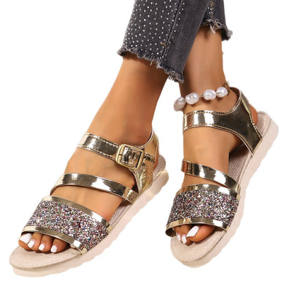 Ismerie | Women’s Orthopedic Glitter Pearl Platform Sandals