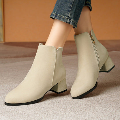 OrthoCare Suede Boots - Pointed Toe, Side Zipper