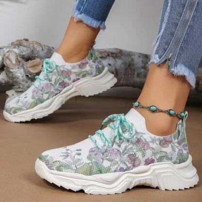 OrthoCare Women’s Tie-Dye Knit Sneakers – Lightweight Breathable Comfort Shoes
