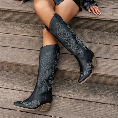 OrthoCare Denim Boots - Embroidered Comfort Style