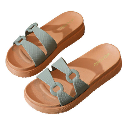 Nolani | Women’s Orthopedic Decorative Buckle Platform Slide Sandals